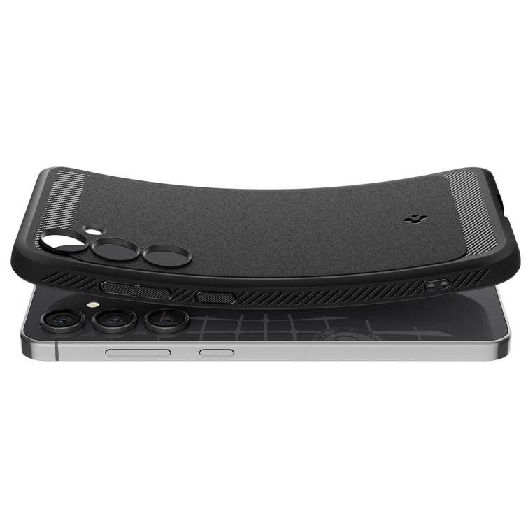 Spigen Rugged Armor -suojakuori Samsung Galaxy S24 FE:lle mattamusta