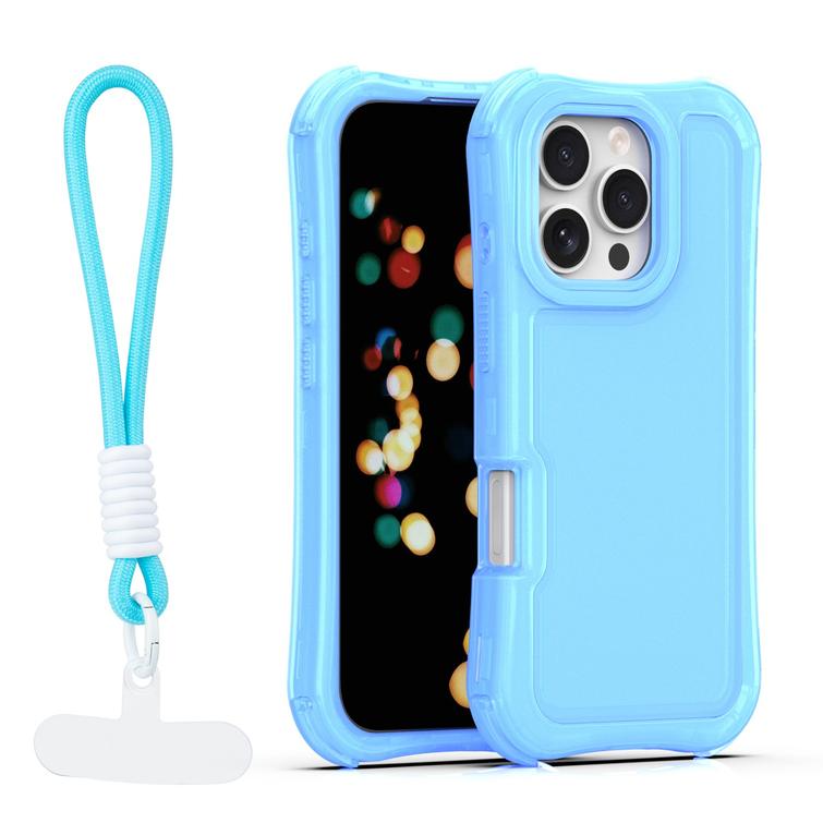 Safepop case with strap for iPhone 16 Pro 6,3" blue