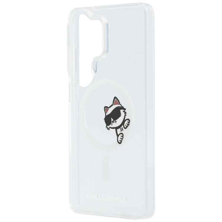 Karl Lagerfeld case IML Peekaboo Choupette MagSafe for Samsung Galaxy S26 Ultra transparent