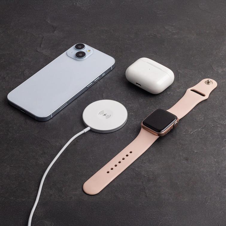 Forever MAWC-400 magneettinen langaton laturi 15W valkoinen 3in1