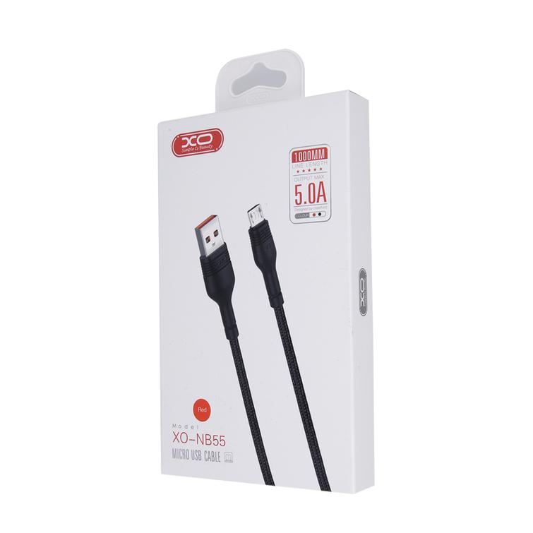 XO-kaapeli NB55 USB - microUSB 1,0 m 5A musta