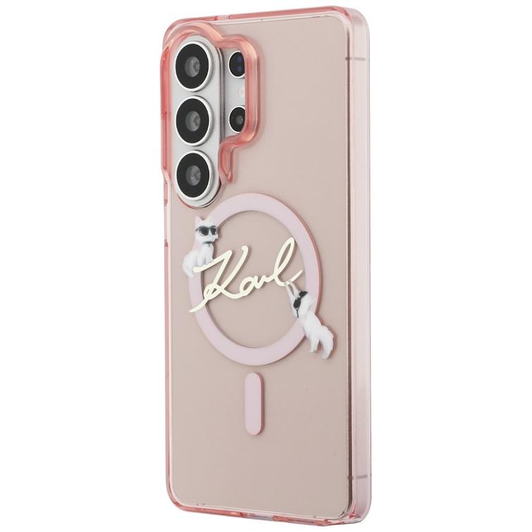 Karl Lagerfeld case IML KC Script MagSafe for Samsung Galaxy S26 Ultra pink