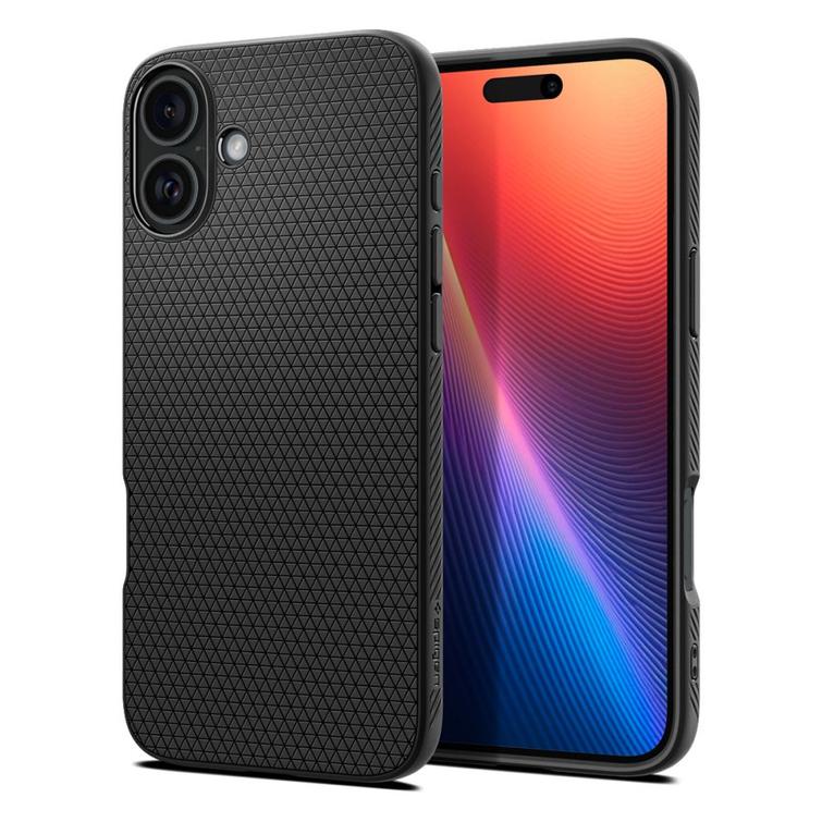 Spigen Liquid Air -suojakuori iPhone 16 6,1":lle mattamusta