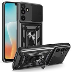 Defender Slide -suojakuori Samsung Galaxy M16 5G:lle, musta