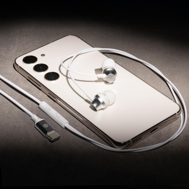 Forever-langalliset kuulokkeet EP-02 USB-C, valkoiset