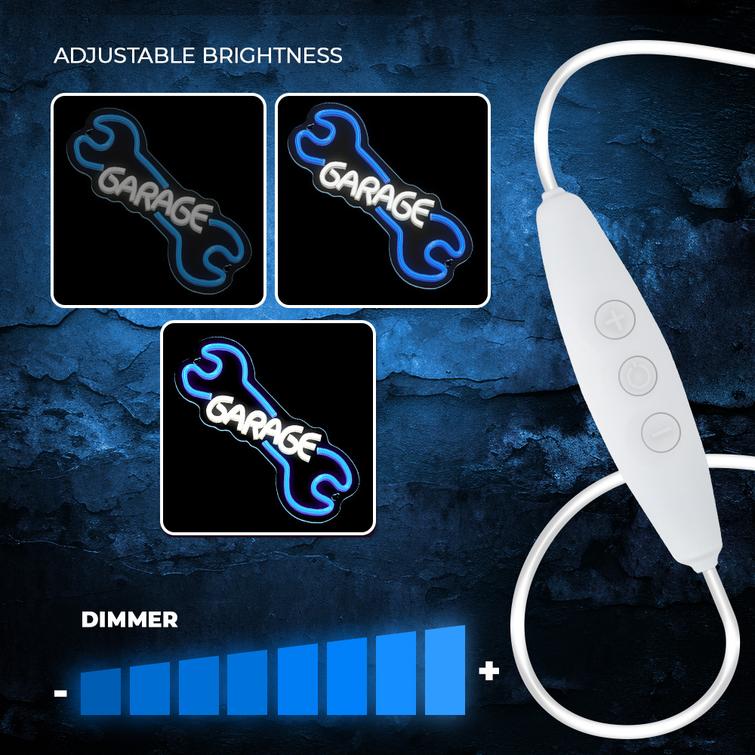 Neon PLEXI LED AUTOTALLI sinivalkoinen NNE22 Neolia