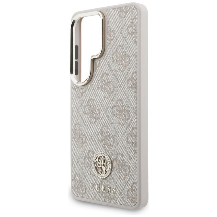 Guess case 4G Big Rhinestone Triangle Strap MagSafe for Samsung Galaxy S26 Ultra pink