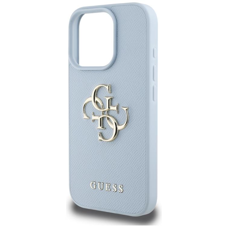 Guess Hardcase PU Grained Big 4G ja Classic Logo -suojakuori iPhone 16 Pro Maxille 6,9" Sininen