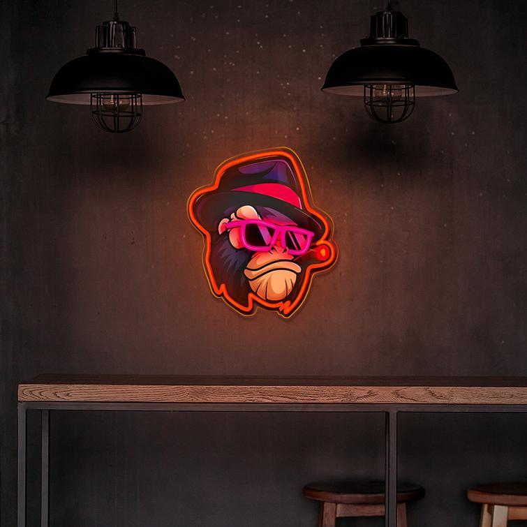 Neon ART LED GANGSTA MONKEY monivärinen FLA03 Forever Light