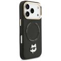 Karl Lagerfeld Big Strap Choupette Metal Logo MagSafe -kotelo iPhone 17 Pro Maxille, musta