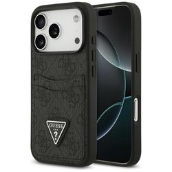 Guess 4G Double Card Triangle -suojakuori iPhone 17 Prolle, musta
