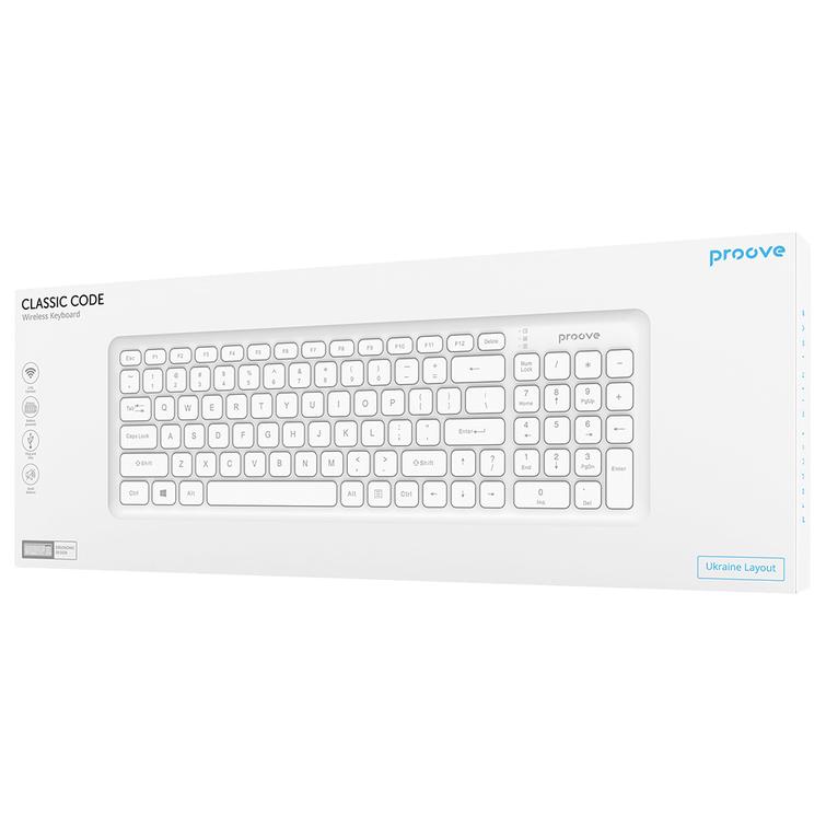 Proove wireless keyboard Classic Code white