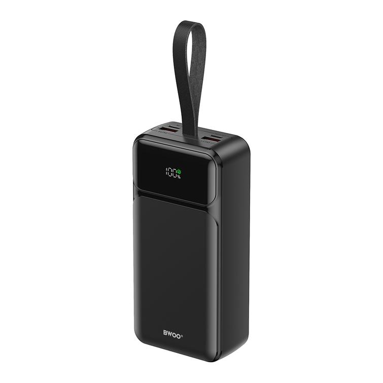 BWOO 65W varavirtalähde 30000 mAh 2x USB-A, 1x USB-C LCD-näytöllä, musta