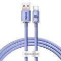 Baseus-kaapeli Crystal Shine USB - USB-C 1,2 m 100W violetti