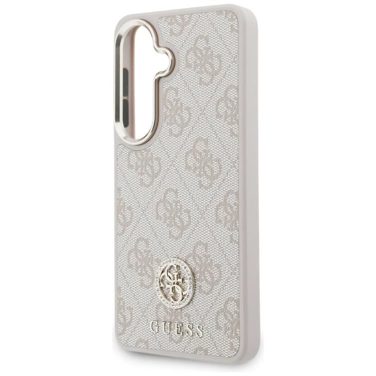 Guess case 4G Big Rhinestone Triangle Strap MagSafe for Samsung Galaxy S26 pink