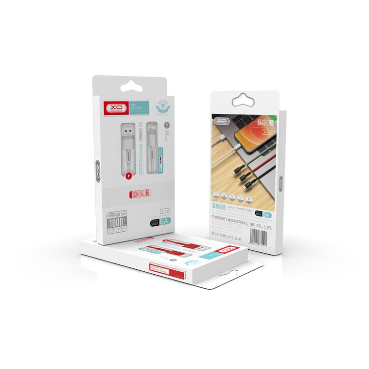 XO-kaapeli NB-Q166 USB - USB-C 1,0 m 5A valkoinen