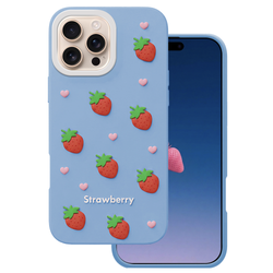 Strawberry case for iPhone 16 Pro 6,3" blue