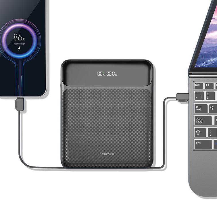 Forever varavirtal&auml;hde kannettavalle tietokoneelle TB-200 100W 20000 mAh musta