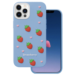 Strawberry case for iPhone 12 / 12 Pro 6,1" blue