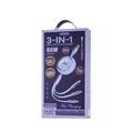 CABLE REMAX LINON SERIES 66W 3IN1 USB-C/MICRO/LIGHTNING RC-C029 PURPLE