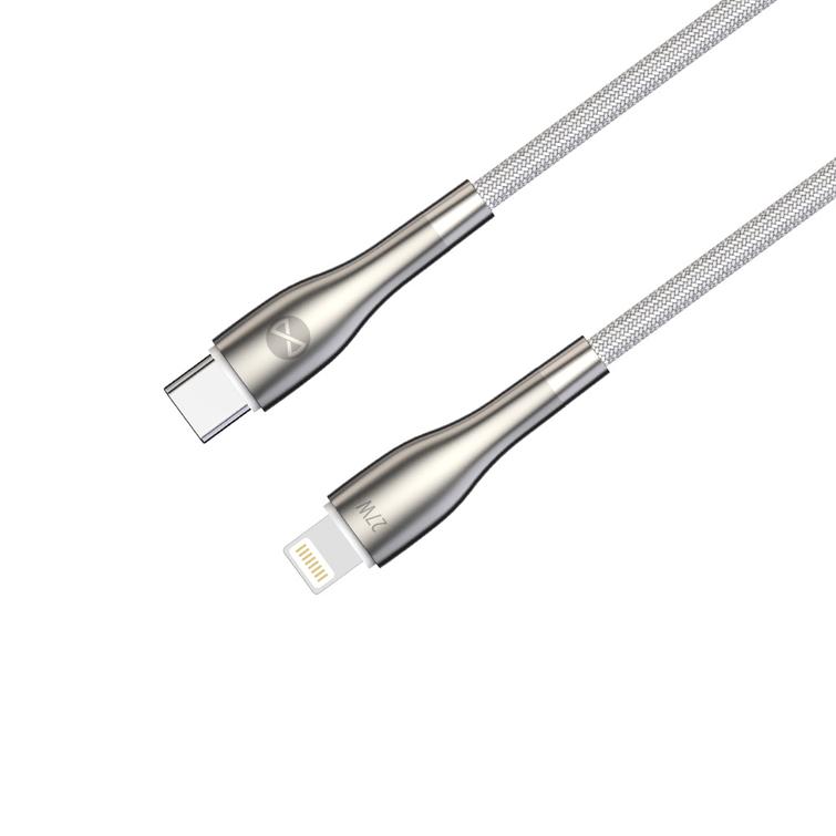 Forever Sleek USB-C - Lightning-kaapeli 1,0 m 27W valkoinen