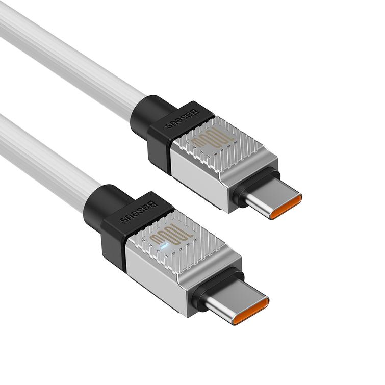 Baseus-kaapeli CoolPlay USB-C - USB-C 2m 100W valkoinen
