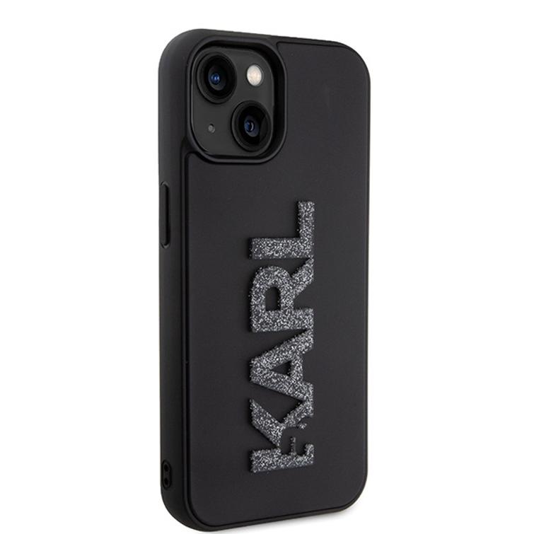 Karl Lagerfeld case for iPhone 15 6,1" KLHCP15S3DMBKCK black HC 3D Logo Glitter
