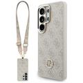 Guess case 4G Big Rhinestone Triangle Strap MagSafe for Samsung Galaxy S26 Ultra pink