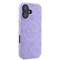 Guess iPhone 16 6,1" -puhelimen kuoret, violetit, GUHMP16SPSAPSMEU, Saffiano Peony Classic Logo -mallin kovakuori, MagSafe