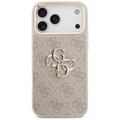 Guess 4G Big 4G Classic Logo Big Strap -metallinappisuojakuori iPhone 17 Pro Maxille, pinkki