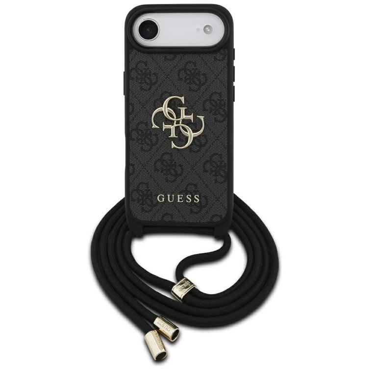Guess 4G Big Logo Cord Stap -olkalaukku iPhone Airille, musta