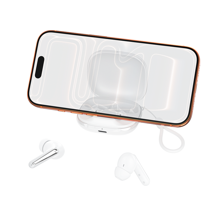 XO Bluetooth-kuulokkeet G53 TWS valkoiset ANC + ENC jalustalla