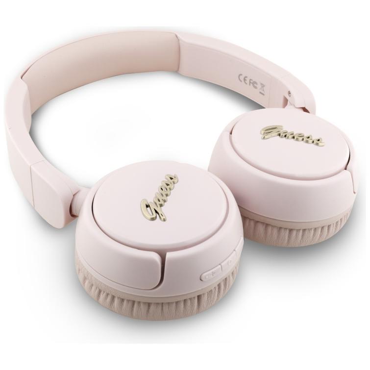Guess langattomat kuulokkeet BT HEADPHONES SCRIPT METAL LOGO pinkki