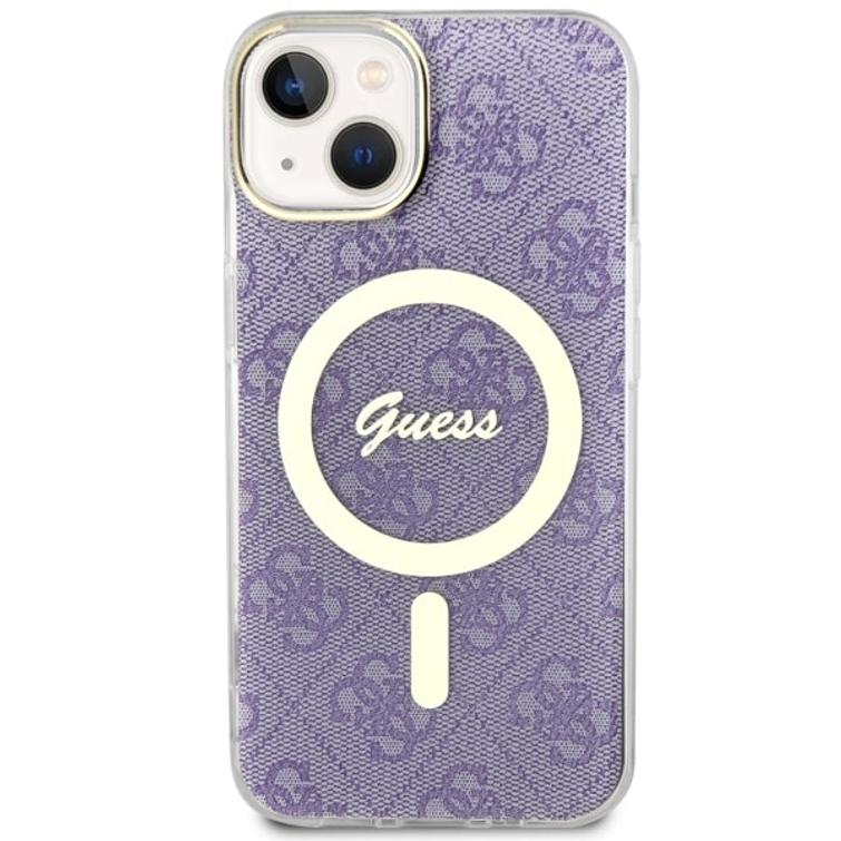 Guess iPhone 14 6,1" -puhelimen kuoret GUHMP14SH4STU violetilla Magsafe IML 4G -kovakuorella.