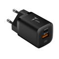 WALL CHARGER T-PHOX HANDY SERIES 33W T-PP08 USB/USB-C BLACK