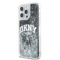 DKNY-suojakuori iPhone 15 Pro Max 6,7":lle DKHCP15XLBNAEK mustat nestekimalteet ja kaarilogo.