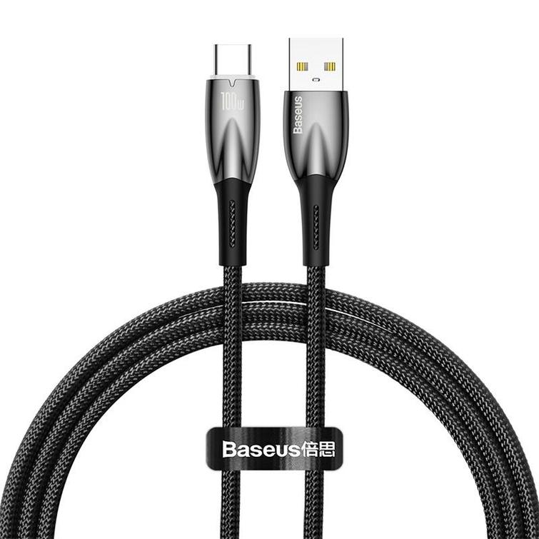 Baseus Glimmer USB - USB-C -kaapeli 1,0m musta 100W