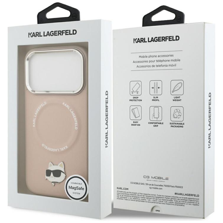Karl Lagerfeld case for iPhone 17 Pro Max 6,9" Choupette Pin MagSafe pink