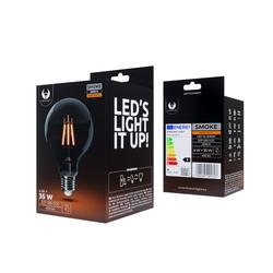 LED-lamppu filamentti E27 G95 4W 230V 2000K 400lm COG savunharmaa Forever Light