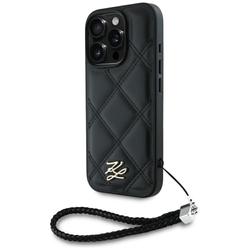 Karl Lagerfeld HC Quilted PU -suojakuori iPhone 16 Prolle, musta