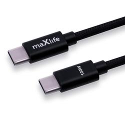 Maxlife MXUC-12 kaapeli USB-C - USB-C 1,0 m 100W musta