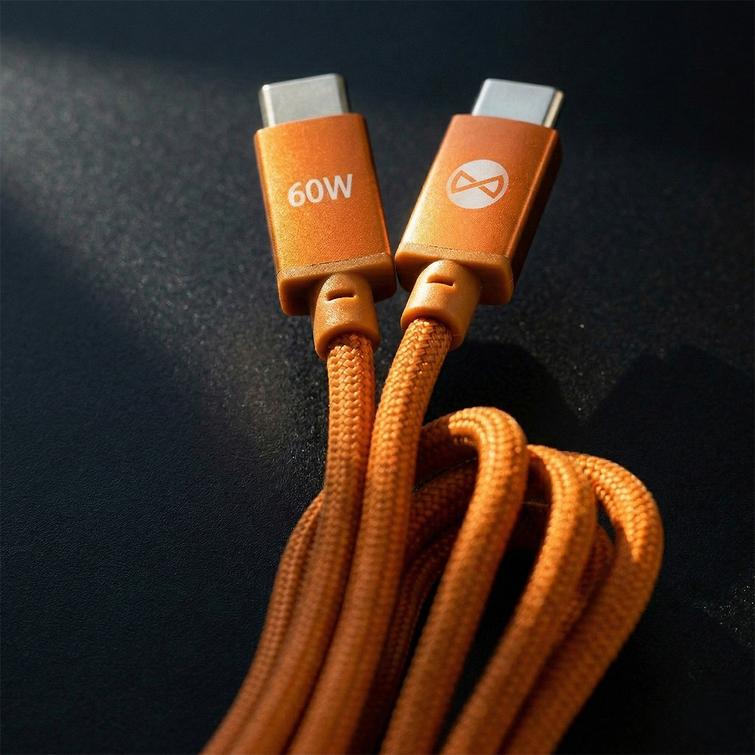 Forever Saffron cable USB-C - USB-C 1,0 m 60W orange