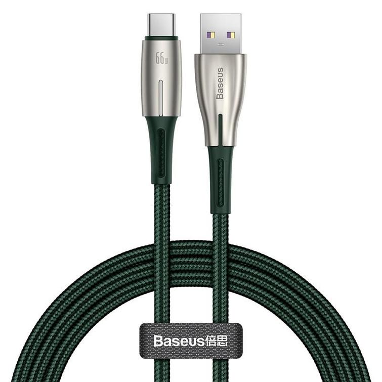 Baseus Cafule Metallinen USB - USB-C -kaapeli 0,25m musta 66W