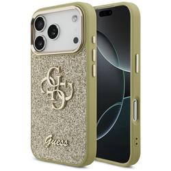 Guess Fixed Glitter Big 4G Metal Frame -suojakuori iPhone 17 Prolle, kulta
