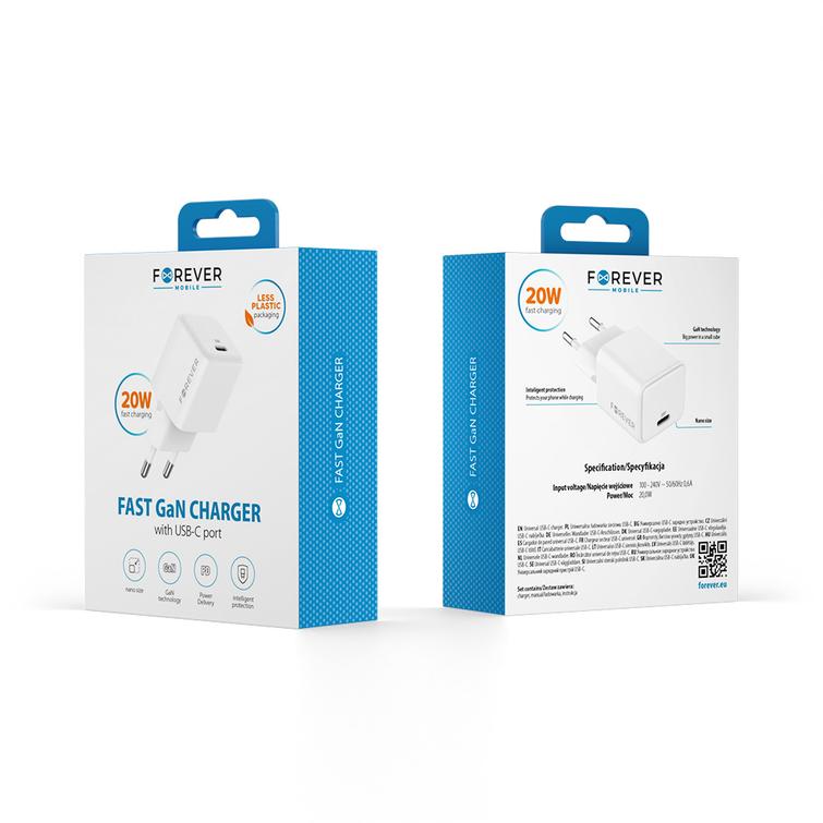 Forever TC-08-20C GaN PD charger 1x USB-C 20W white