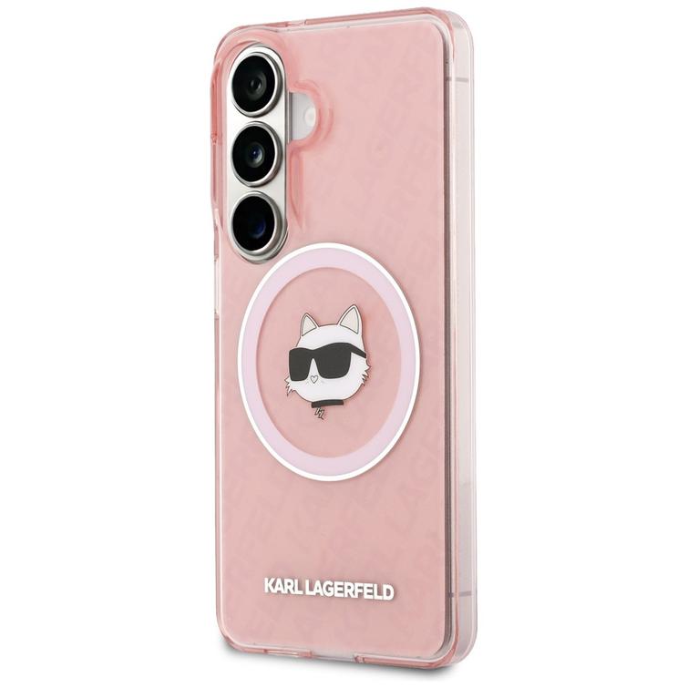 Karl Lagerfeld case IML Repeated Choupette MagSafe for Samsung Galaxy S26 pink