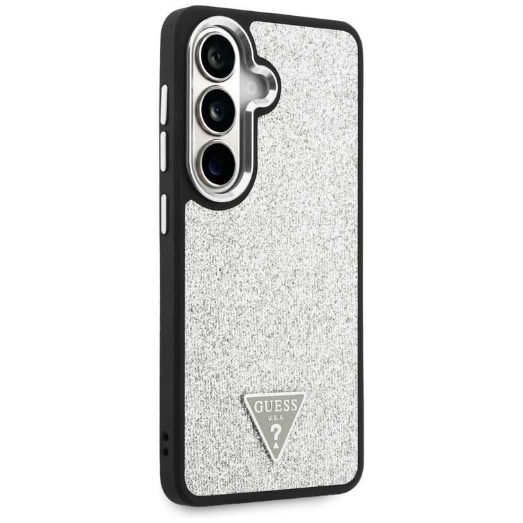 Guess case Fixed Glitter Triangle MagSafe for Samsung Galaxy S26 silver