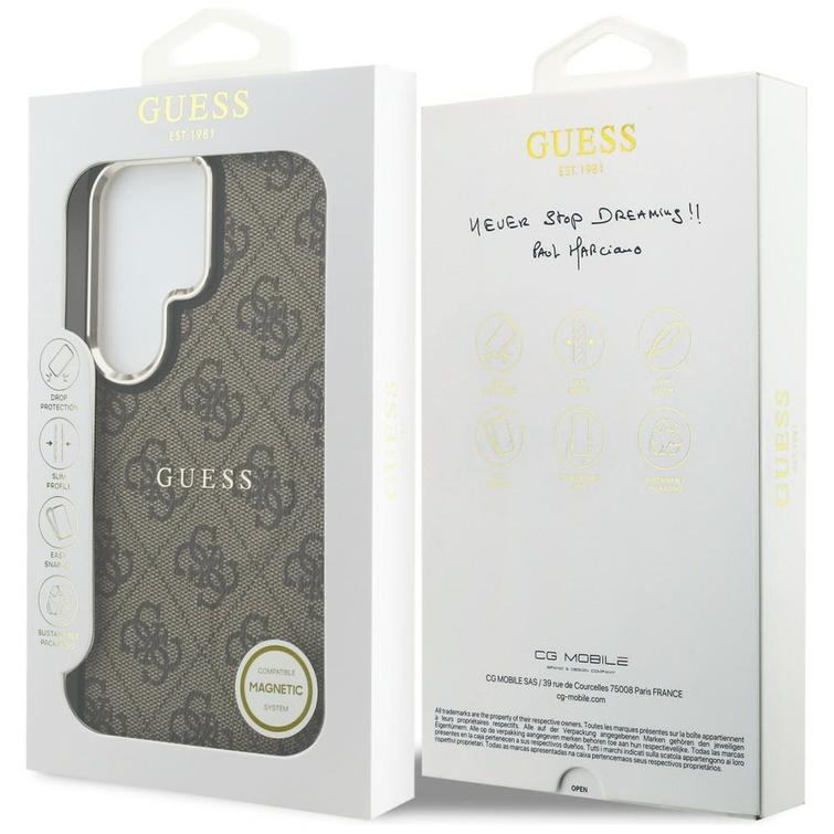 Guess case 4G Embossed Ring MagSafe for Samsung Galaxy S26 Ultra brown