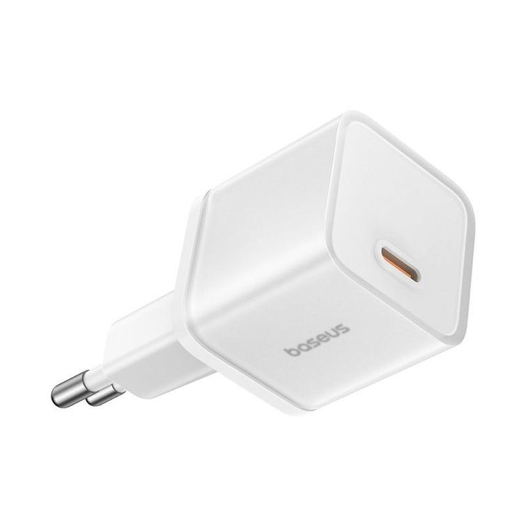 Baseus sein&auml;laturi GaN5 Mini PD 30W 1x USB-C kuunvalkoinen