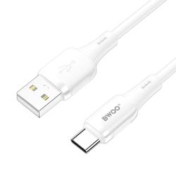 BWOO 3A silikonikaapeli X329C USB - USB-C 1m valkoinen
